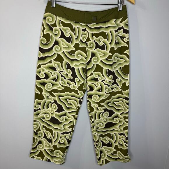 Pataloha Patagonia Kokawe Capri Copped Pants Olive Swirl Hook & Loop Sz 8 - Picture 11 of 11